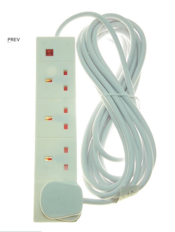 Trailing Socket - 4 Gang with 5m Flex