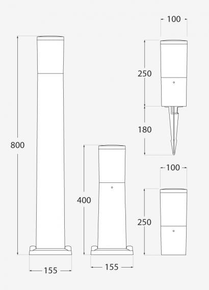 Fumagalli - AMELIA Bollard Black