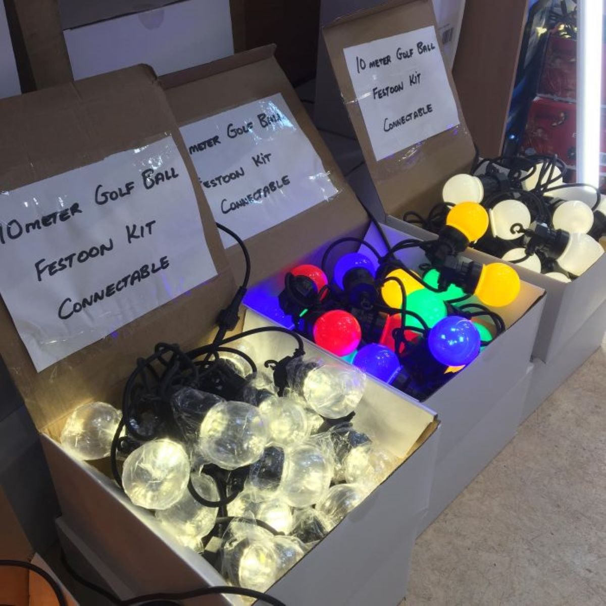 Festoon Kit Golf-ball (Multicolour)- 10m Linkable Kit