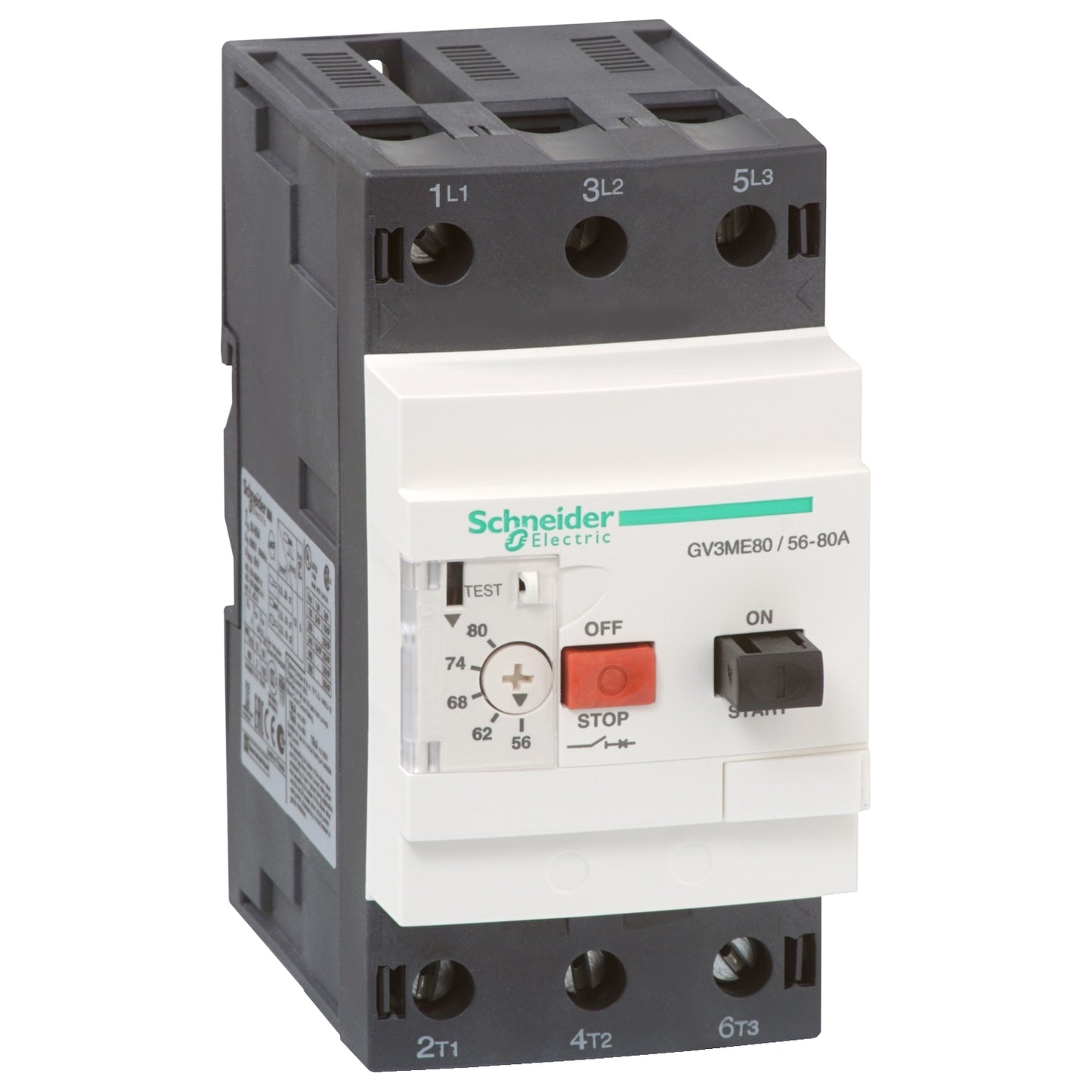 Motor circuit breaker - 3P, 56-80A - Thermal magnetic, screw clamp terminals