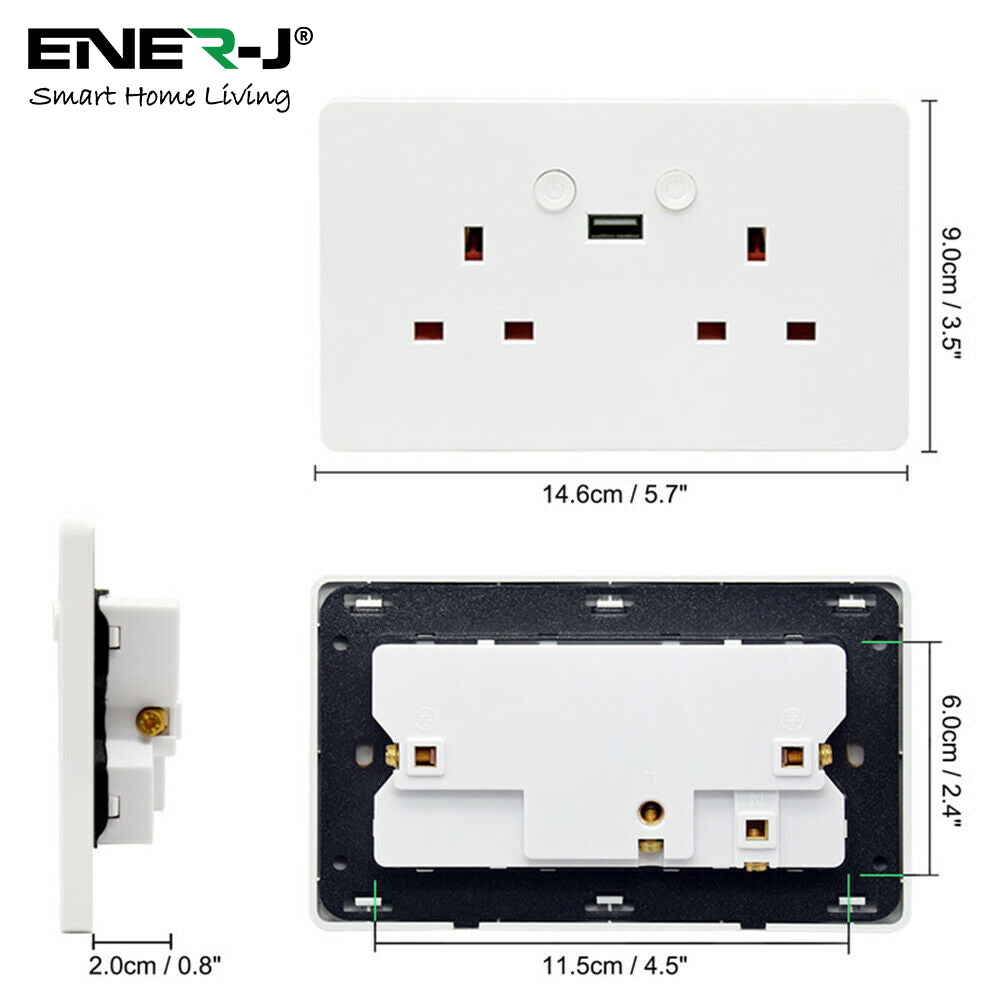 Smart WiFi Double Socket With USB
