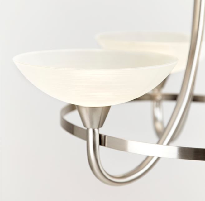 Cagney 3lt Semi Flush - Satin Chrome Plated