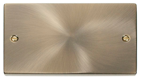 Deco Antique Brass - 2 Gang Blank Plate