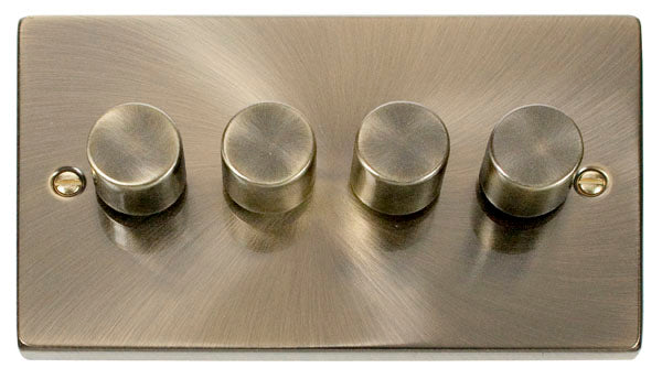 Deco Antique Brass - 4 Gang Dimmer Switch