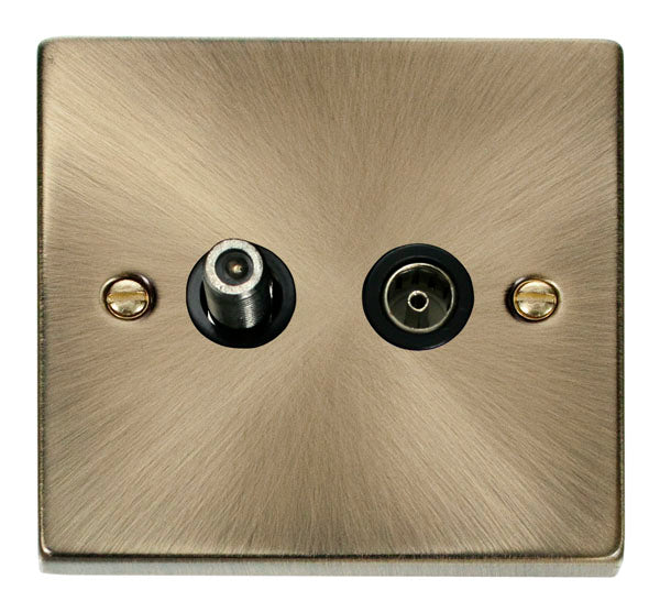 Deco Antique Brass - TV & Co-Axial Socket