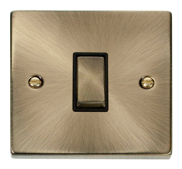 Deco Antique Brass - 1 Gang Switch BK insert