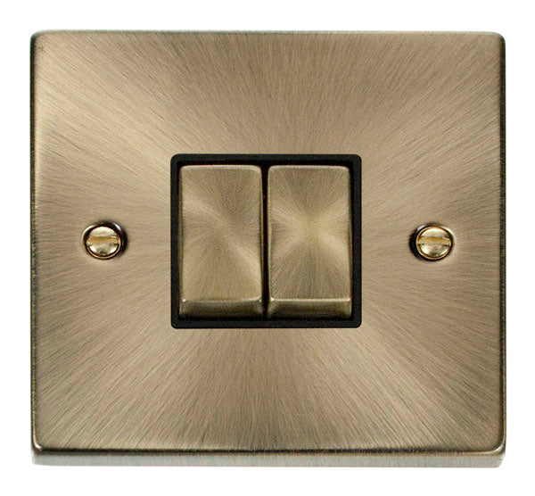 Deco Antique Brass - 2 Gang Switch BK insert
