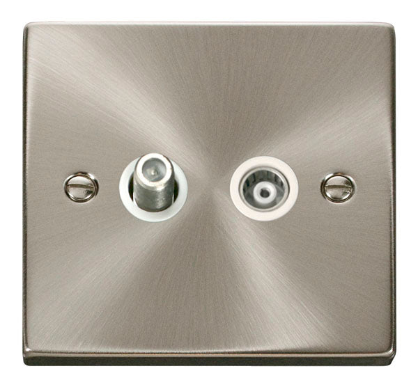 Deco Satin Chrome - TV & Co-Axial Socket