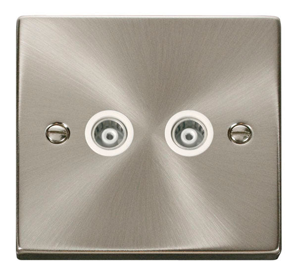 Deco Satin Chrome - Twin Satellite Socket