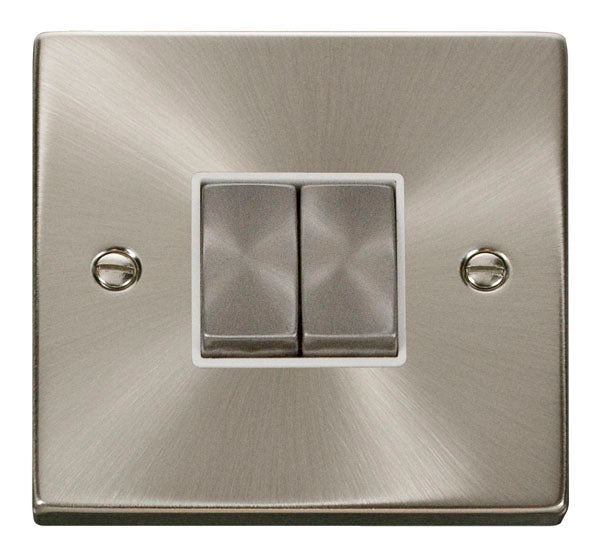 Deco Satin Chrome - 2 Gang Switch
