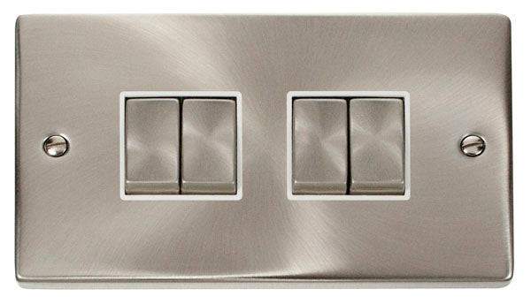 Deco Satin Chrome - 4 Gang Switch