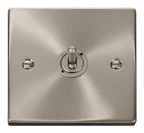 Deco Satin Chrome - 1 Gang Toggle Switch
