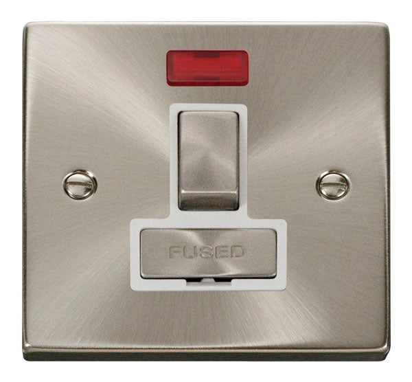 Deco Satin Chrome - Switched Spur unit Neon