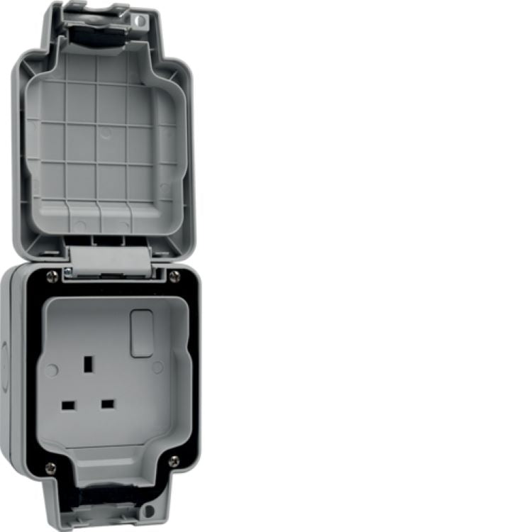 Hager - Outdoor 1 Gang Switched Socket IP66