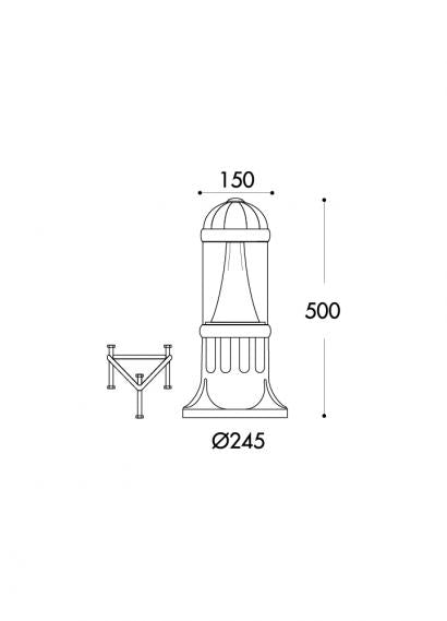Fumagalli - SAURO Bollard - Black