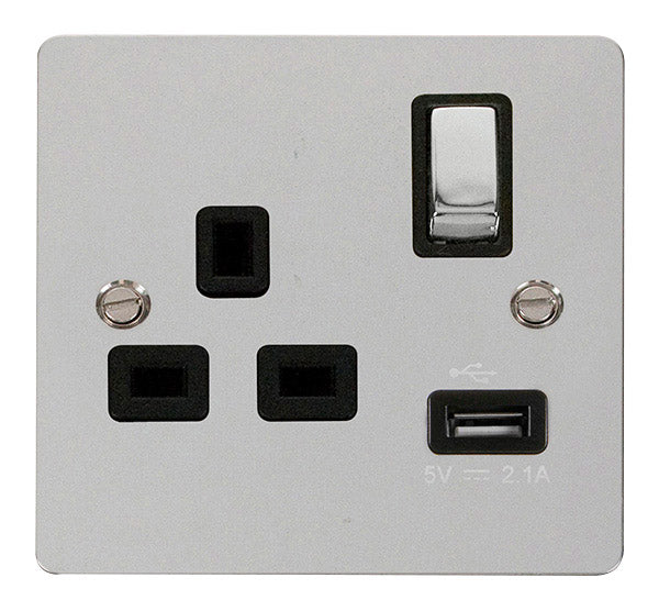 Click Define - 1 Gang Switched Socket USB