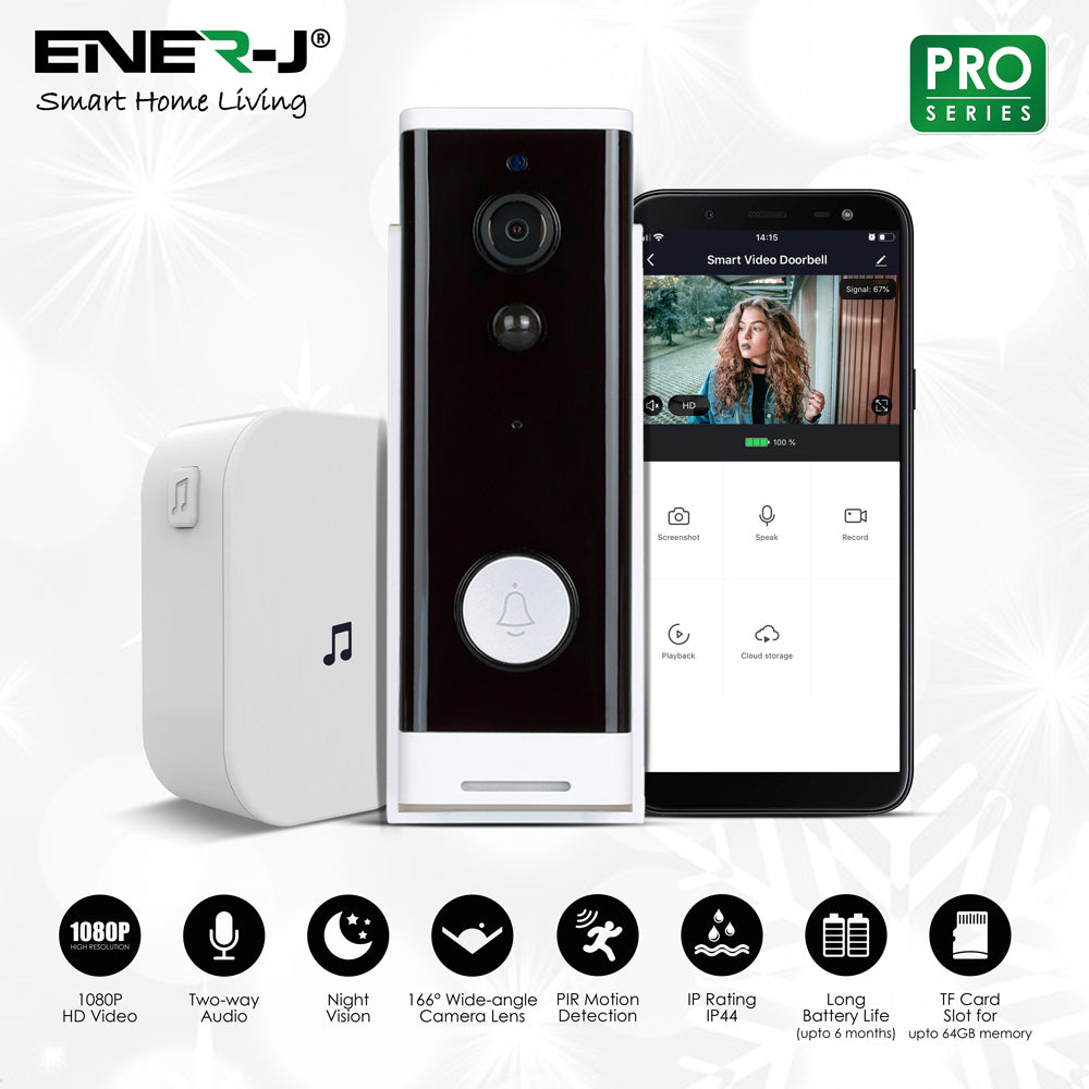 Smart Wi-Fi Video Doorbell (with Chime)