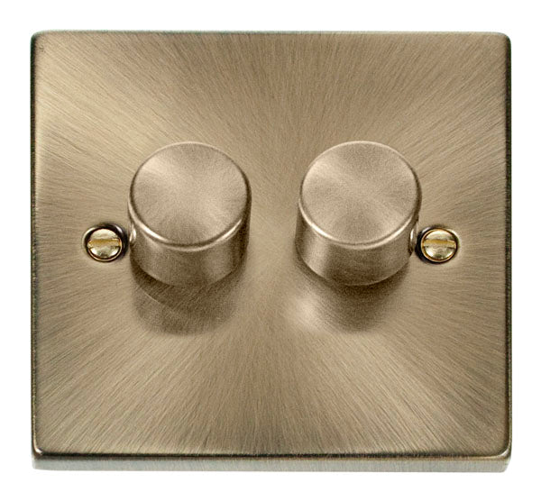 Deco Antique Brass - 2 Gang Dimmer Switch