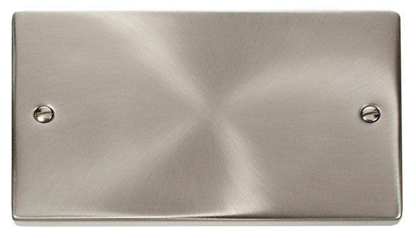 Deco Satin Chrome - 2 Gang Blank Plate