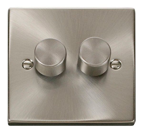 Deco Satin Chrome - 2 Gang Dimmer Switch