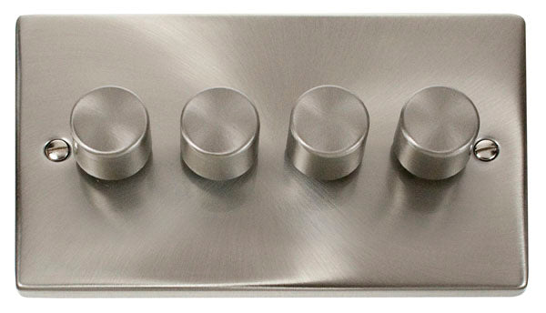 Deco Satin Chrome - 4 Gang Dimmer Switch